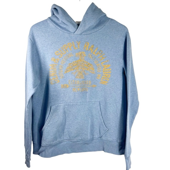 DENIM & SUPPLY RALPH LAUREN Medium Light Blue Logo "Autumn Festival" Hoodie - Picture 1 of 6